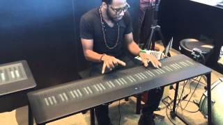 Cory Henry NAMM 2015 Roli Seaboard Grand Living For The City Improv [upl. by Hcaz639]