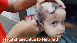 Small Baby angry head shaved by local barber 🇮🇳 India  headshave crying 🧒 [upl. by Hutner836]