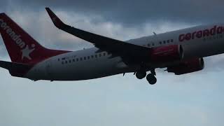 Corendon Airlines Europe B737800 Takeoff Groningen Airport Eelde [upl. by Kazim]