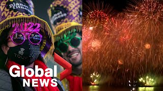 New Years 2022 countdown celebrations around the world  FULL [upl. by Stephana]