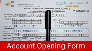 Canara Bank Savings Account Opening Form 2024  Canara Bank Account Opening Form Fill Up [upl. by Meli]