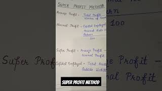 Super Profit Method  GOODWILL shorts accounting class12 [upl. by Viafore314]