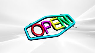 LED Openwork diamondshaped OPEN SIGN Neon sign M20 [upl. by Aarika]