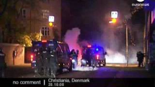 Clashes in the free city Christiania Copenhagen [upl. by Nylacaj]