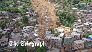 Dramatic footage shows moment deadly Brazil mudslide started [upl. by Botsford955]