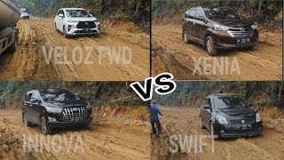 VELOZ 2022 VS INNOVA VENTURER VS SUZUKI SWIFT VS XENIA VS AVANZA LEWAT TANJAKAN LUMPUR [upl. by Esmerolda]