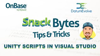 Write OnBase Unity Scripts in Visual Studio [upl. by Dorfman]