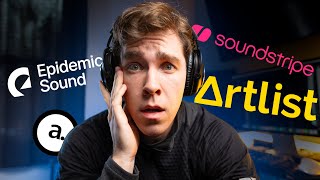 The BEST Royalty Free Music Site  Artlist vs Epidemic Sound vs Soundstripe vs Audiio [upl. by Cinom]