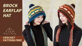 【EN2614】Crochet Brock Earflap Hat  “Four Seas Tour” Series  Susans Family [upl. by Yadroc244]