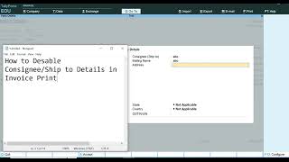 How to EnableDesable Separate Consigee Details in Tally Prime [upl. by Schreibman498]