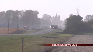 Crews battling field fire near Dunkerton [upl. by Lynea330]