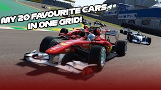 I PUT MY 20 FAVOURITE F1 CARS IN ONE GRID [upl. by Kunz]