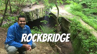 Hiking in Hocking Hills Ohio Rockbridge Falls natural rock bridge [upl. by Dorca]