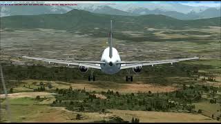 A319 landing at Kathmandu airport in FSX [upl. by Ahtis150]