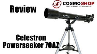 ⭐Review 🔭 Telescopio Celestron Powerseeker 70AZ 21036🌟 🛠Como viene 🌞 que incluye 🌑 para que sirve 🪐 [upl. by Edrahc]