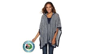 Margaritaville Marled Yarn LaceUp Hooded Poncho [upl. by Judson441]