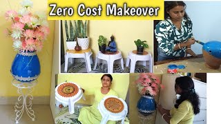 Zero Cost MakeoverPlastic stool makeover amp Clay pot makeoverBeing Housewifery [upl. by Razatlab511]