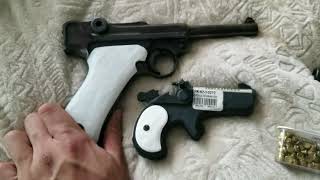 mendoza derringer cal 45 air pistol unboxing and test shot [upl. by Harbird714]