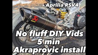 No Fluff DIY RSV4 Akrapovic Exhaust Installation 5 min vid [upl. by Ornstead]