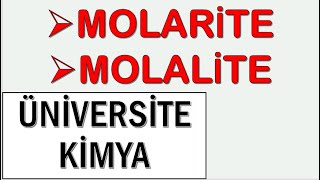 MOLARİTE VE MOLALİTE SORU ÇÖZÜMÜ  ÜNİVERSİTE KİMYA [upl. by Inaffit175]