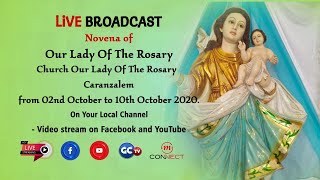 NOVENA MASS  OUR LADY OF THE ROSARY  LIVE  CARANZALEM CHURCH  05 OCT 2020 [upl. by Domenech]