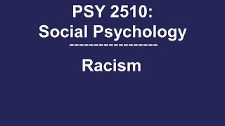 PSY 2510 Social Psychology Overt Modern Aversive amp Implicit Racism [upl. by Ailedroc]