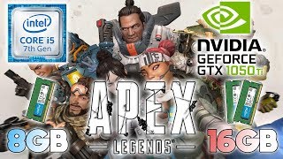 Apex Legends 8GB vs 16GB RAM GTX 1050 Ti i57300HQ [upl. by Fiden]