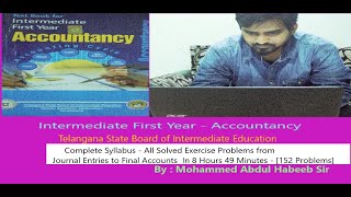 Complete syllabus  First year Accountancy  TSBIE [upl. by Ermanno]