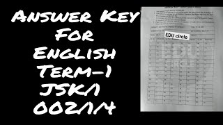 English Term1 Answer Key  JSK1  00214  Class 10 [upl. by Vivica]