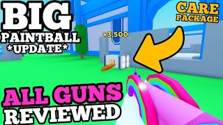 HUGE BIG Paintball UPDATE ALL GUNS  MAPS REVIEWED  STREAKS 7K ROBUX SPENT [upl. by Anaehr]