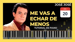 ME VAS A ECHAR DE MENOS  tutorial de piano FÁCIL  José José [upl. by Akeryt]