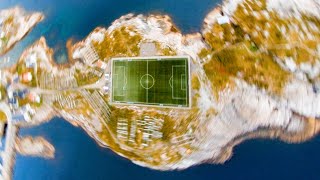 Henningsvær Stadium in Norway  Best FPV Drone Shots 8K [upl. by Arahk]