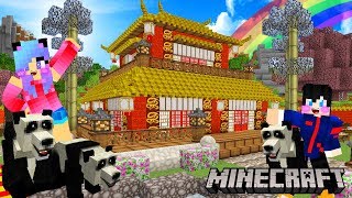 minecraft สร้างบ้านจีนเลี้ยงหมีแพนด้าสไตล์วินเทจ minecraft chinese house [upl. by Eiramadnil]