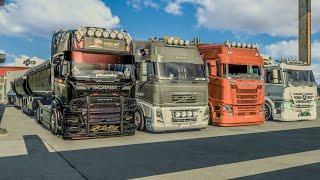 Heavy LOAD 75 Tonnes Custom RJL V8 Kriechbaum And Passanger Through The Alps TruckerMP [upl. by Ahsatam]