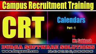 Campus Recruitment Training CRT Aptitude Calendars Part 1 by Subhash [upl. by Rosati]