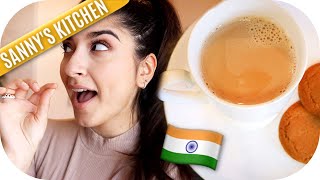 INDISCHE CHAI REZEPT ☕️ Schwarztee mit Milch  Sannys Kitchen  Sanny Kaur [upl. by Bonnette]