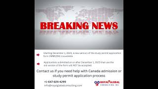 New version of the Canada study permit application form IMM1294  Royal Global Consulting [upl. by Biernat]