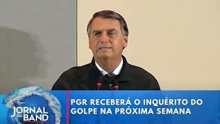 PGR receberá o inquérito do golpe na próxima semana  Jornal da Band [upl. by Eillac313]