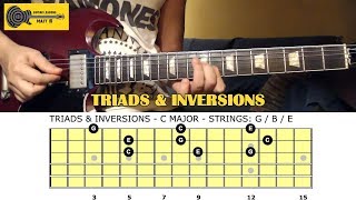 Guitar Triads amp Inversions Shapes GUITAR LESSON  Master the GUITAR FRETBOARD [upl. by Aigroeg125]