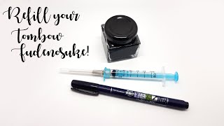 How to refill your Tombow Fudenosuke Brush Pen [upl. by Marcoux]