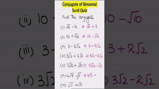 Conjugate of Surds Expression √6√3 mathstricks [upl. by Akemet]