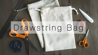 Making a simple DIY Drawstring Bag  Sewing Tutorial [upl. by Atilol]