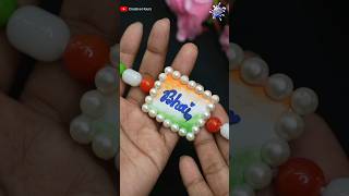 How to make Easy amp Colourful Rakhi at homeDIY Tricolour Name Rakhi shorts rakhi rakhispecial [upl. by Sheffie]