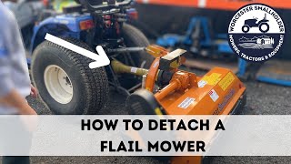 How to detach a flail mower  Iseki TH4335 compact tractor [upl. by Akedijn]