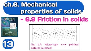 ch 6 Mechanical properties of solid 13 class 11 Maharashtra board friction in solids [upl. by Silenay448]