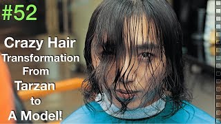 Curly Hair Transformation 2019 ✔︎ Scissors Haircut Tutorial Best Barber in the UAE [upl. by Otrepur]