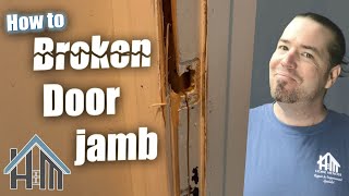 How to repair replace broken door jamb fix interior door jamb and casing Easy [upl. by Arza]