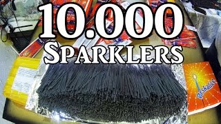 Lighting 10000 Sparklers At Once [upl. by Eugnimod]