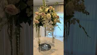 Tall Wedding Centerpiece using orchids roses hydrangeas and greenery [upl. by Eiddal]