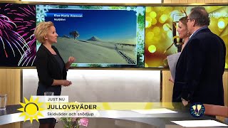 Skidväder snödjup och nyårskvällens prognos  Nyhetsmorgon TV4 [upl. by Alegna]